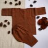 Hand Embroidered Brown Kurta Shalwar With Shoes - view 8