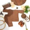 Hand Embroidered Brown Kurta Shalwar With Shoes