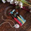 Hand Embroidered Floral Pendant - view 2