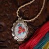 Hand Embroidered Floral Pendant - view 3