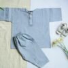 Ice Blue Tarkashi Kurta Shalwar With Peshawari Chappal - view 2