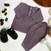 Plum Tarkashi Kurta Shalwar With Peshawari Chappal - view 6