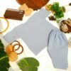 Ice Blue Tarkashi Kurta Shalwar With Peshawari Chappal - view 12