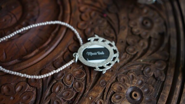 Hand Embroidered Ivory Pendant - view 6