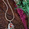 Hand Embroidered Flora Vintage Pendant - view 2