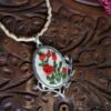 Hand Embroidered Flora Vintage Pendant - view 3