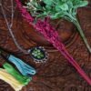 Hand Embroidered Denim Pendant - view 5