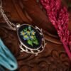 Hand Embroidered Denim Pendant - view 4