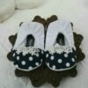 Embroidered Navy Blue Dots Frock Set - view 14