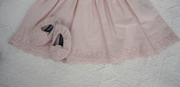 Lt Pink Embroidered Frock & Shoe - view 7