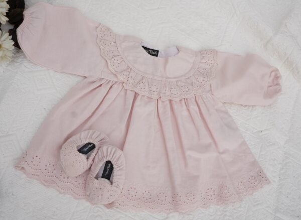 Lt Pink Embroidered Frock & Shoe - view 5