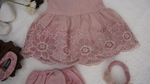 Embroidered Organza Frock Set - view 10