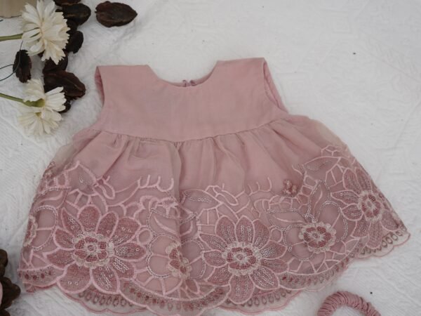 Embroidered Organza Frock Set - view 7
