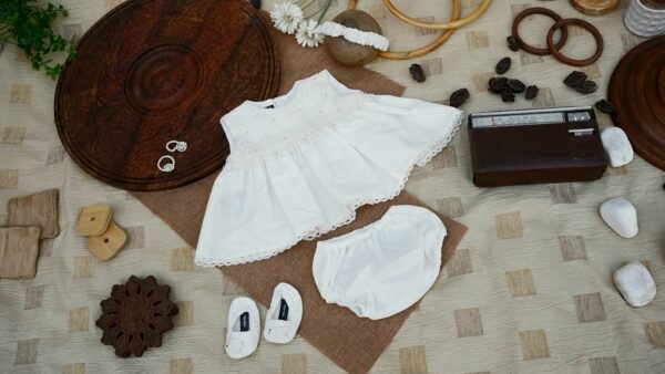 Pearl White Frock Set - view 6