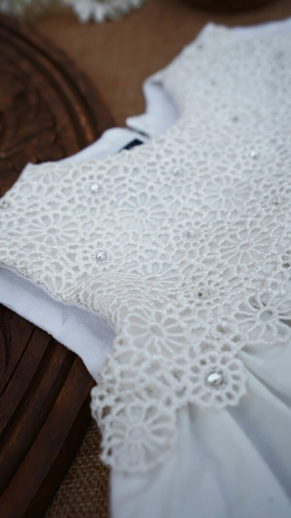 Pearl White Frock Set - view 5