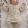Hand Embroidered Off White Kurta Shalwar With Khari