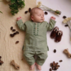 Hand Embroidered Olive Green Kurta Shalwar