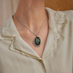 Hand Embroidered Denim Pendant