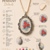 Hand Embroidered Floral Pendant - view 7