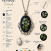 Hand Embroidered Denim Pendant - view 6