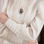 Hand Embroidered Flora Vintage Pendant