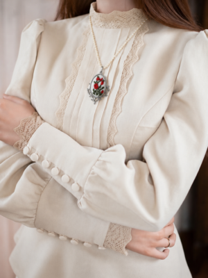 Hand Embroidered Flora Vintage Pendant