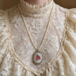 Hand Embroidered Floral Pendant