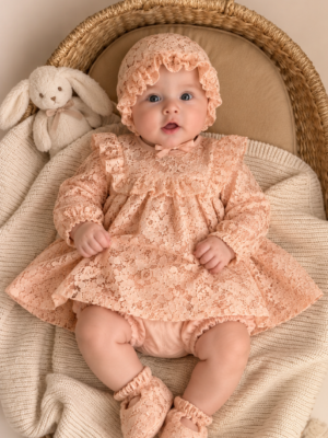 Peach Blossom Vintage Frock Set
