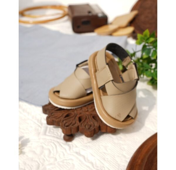 Ice Blue Tarkashi Kurta Shalwar With Peshawari Chappal - view 5