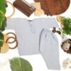 Ice Blue Tarkashi Kurta Shalwar With Peshawari Chappal - view 11