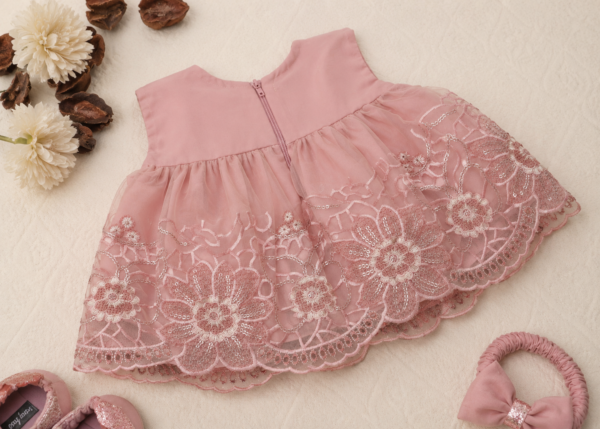 Embroidered Organza Frock Set - view 4