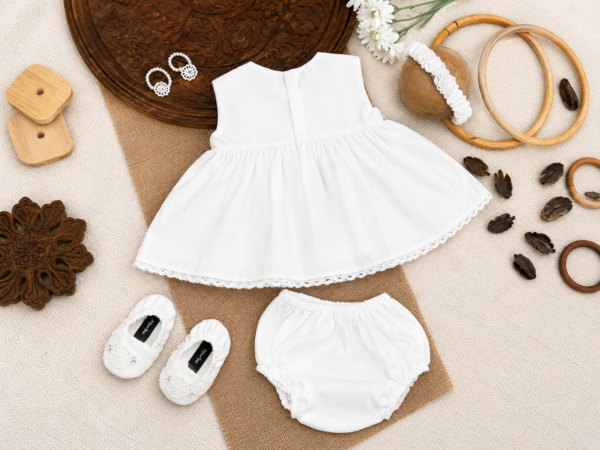 Pearl White Frock Set - view 3
