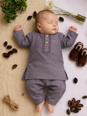 Plum Tarkashi Kurta Shalwar With Peshawari Chappal