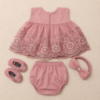 Embroidered Organza Frock Set - view 3