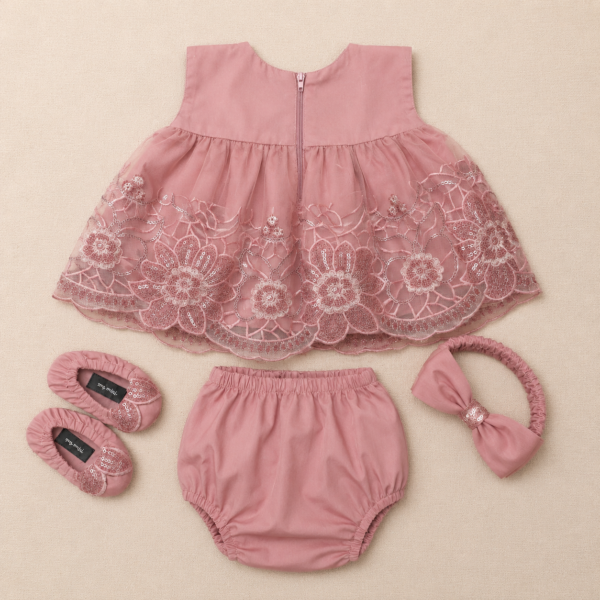 Embroidered Organza Frock Set - view 3