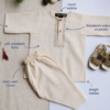 Hand Embroidered Off White Kurta Shalwar With Khari - view 11