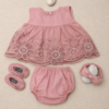 Embroidered Organza Frock Set - view 2
