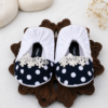 Embroidered Navy Blue Dots Frock Set - view 3