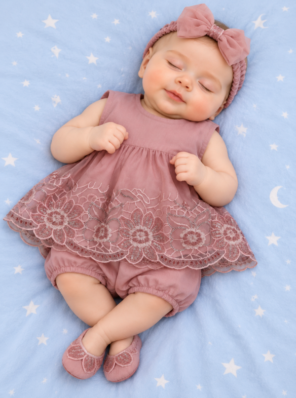 Embroidered Organza Frock Set