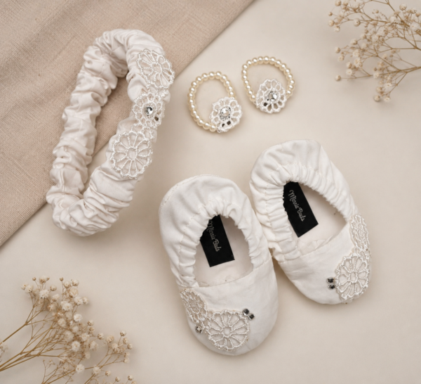 Pearl White Frock Set - view 4
