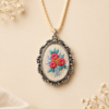 Hand Embroidered Floral Pendant - view 4
