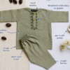Hand Embroidered Olive Green Kurta Shalwar - view 11