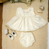 Hand Embroidered Pearl White and Gold - view 5