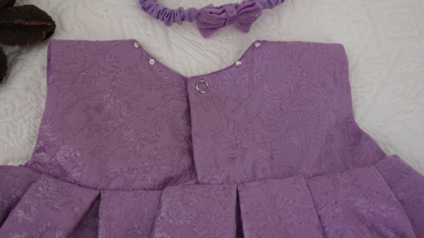 Lavender Jacquard Frock Set - view 6