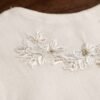 Hand Embroidered Pearl White and Gold - view 2