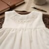 Hand Embroidered Pearl White and Gold - view 10