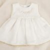 Hand Embroidered Pearl White and Gold - view 7