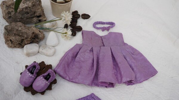 Lavender Jacquard Frock Set - view 10