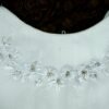 Hand Embroidered Pearl White and Gold - view 9
