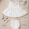 Hand Embroidered Pearl White and Gold - view 11